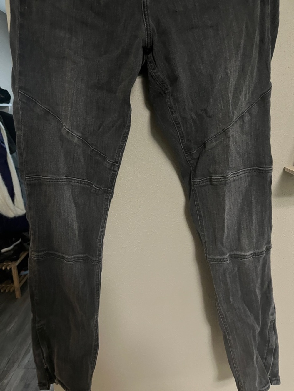 Woman’s Plus Black Washed Moto Jeans